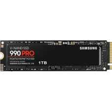 Твердотельные накопители/ Samsung SSD 990 PRO, 1000GB, M.2(22x80mm), NVMe 2.0, PCIe 4.0 x4, V-NAND TLC, R/W 7450/6900MB/s, IOPs 1 200 000/1 550 000, DRAM buffer 1024MB, TBW 600, DWPD 0.33 (12 мес.)