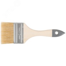 Кисть флейцевая ''Лайт'', натур. cветлая щетина, деревянная ручка 2.5'' (63 мм)