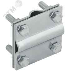 Зажим крестообразный с разделителем полоса/пруток-полоса/пруток 30/8 мм оцинкованная сталь