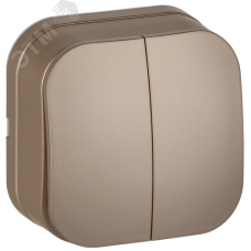 GLORY Выключатель 2-клавишный для открытой установки 10А ВС20-2-0-ХШм шампань матовый IEK