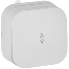 GLORY Выключатель 1-клавишный для открытой установки проходной 10А ВСп10-1-0-ХБм белый матовый IEK