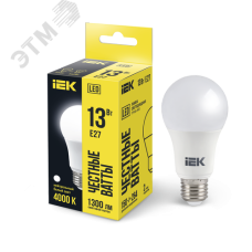 Лампа светодиодная A60 груша 13Вт 230В 4000К E27