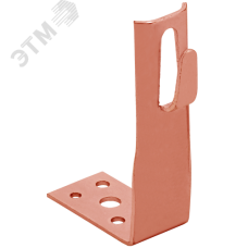 Держатель проводника круглого 6-8 мм угловой h 60 мм медь