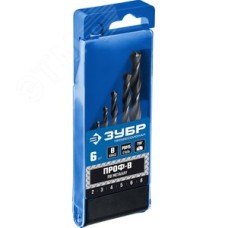 Набор сверл по металлу сталь Р6М5 класс В, ПРОФ-В 6шт(2-8мм)