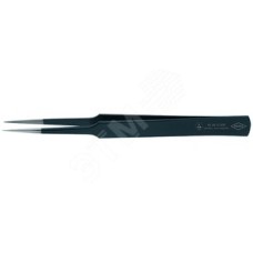 Пинцет ESD захватный прецизионный гладкие губки американской формы длинные кончики антистатический L-135 мм нержавеющая хромоникелевая сталь хромированный