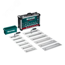 Набор нержавеющих гребенок со сменной 2к ручкой, в пластиковом кейсе, 280х115 мм, 6шт - 480х130 мм, 6шт