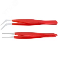 Пинцеты набор 2 шт с ПВХ ручкой