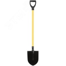 Лопата штыковая ЛУ, с желтым металлизированным черенком и V-ручкой 215х285х1130 мм