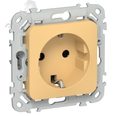 FLITE Розетка с заземлением без защитных шторок безвинтовое крепление 16А РС11-1-ФлЗ золотарник IEK
