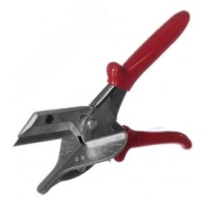 Ножницы угловые для пластмассовых и резиновых профилей для резки ленточного кабеля до 56 мм с пружиной разметка реза под углами 45° 60° 75° 90° L-215 мм хромированные обливные рукоятки