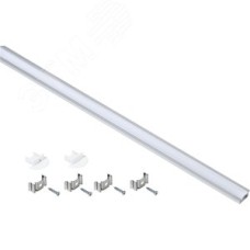 Профиль алюминиевый для светодиодной ленты 2207 встраиваемый трапециевидный 2 м с комплектом аксессуаров (опал)