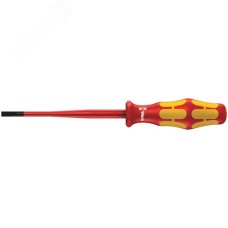 Отвертка диэлектрическая шлицевая 160 iSS SL VDE с зауженным рабочим концом и уменьшенным диаметром рукоятки 0.8X4X100 мм