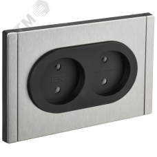 FORTE&PIANO Розетка 2-местная без заземления без защитных шторок безвинтовое крепление 10А FP726M металл никель IEK