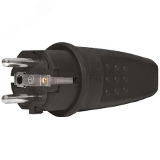 Вилка прямая однофазная (каучук) ''UNIVERSAL''