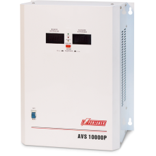 Стабилизатор POWERMAN AVS 10000P, ступенчатый регулятор, цифровые индикаторы уровней напряжения, 10000ВА, 110-260В, максимальный входной ток 63А, клеммная колодка, IP-20, навесной,  380мм х 310мм х 160мм, 16 кг./ Stabilizer POWERMAN AVS 10000P, step-type 