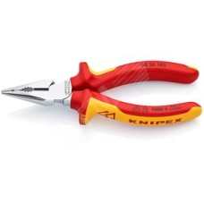 Пассатижи остроконечные с удлиненными губками VDE 1000V резка - проволока средней твердости 3мм твердая проволока 2мм кабель 8мм (16мм) L=145мм диэлектрические хромированные двухкомпонентные рукоятки