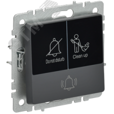 BRITE Кнопка звонка с индикацией для отелей 10А ВС10-1-9-БрГ графит IEK