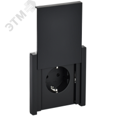 FORTE&PIANO Розетка 1-местная с заземлением с защитными шторками и крышкой винтовое крепление 16А IP44 FP121 черный IEK