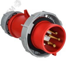 Вилка переносная с ф/и ССИ-0252ф 32А-6ч 380В 3P+PE+N IP67 IEK