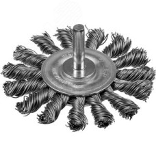 Щетка дисковая для дрели 75 мм, жгутированная стальная проволока 0.5 мм, Профессионал