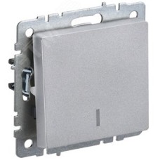 BRITE Выключатель одноклавишный с индикацией 10А ВС10-1-1-БрА алюминий