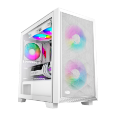 Корпус без блока питания/ Case PCCooler C3D310 WH ARGB, Mini-Tower, TG, Mesh, 2x120mm ARGB, 2xUSB-A 3.0, mATX, mITX White