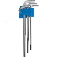 Набор ключей имбусовых ''ЭКСПЕРТ'' длинные,Cr-Mo,сатинированное покрытие,эргоном держатель,HEX 1,5 - 10 мм,9шт