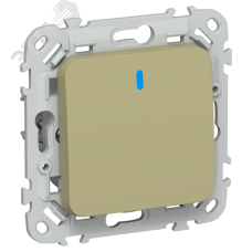 FLITE Выключатель 1-клавишный с индикацией 10А ВС11-1-1-ФлО оливковый IEK