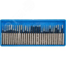 Набор : Мини-насадки с алмазным напылением в пластиковом боксе, P=180, хвостовик d=3мм, 30 предметов