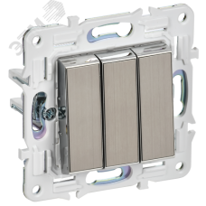 SKANDY Выключатель 3-клавишный 10А SK-V11N никель IEK