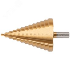 Сверло ступенчатое HSS по металлу, 13 ступеней 4-8-12-16-20-24-28-32-36-40-44-48-52 мм