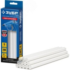 Стержни прозрачные сверхпрочные клеевые Профессионал, d 11x200 мм (11-12 мм) 12 шт. 240 г.