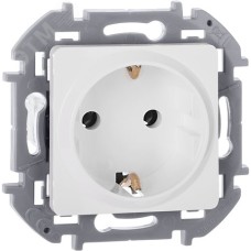 Розетка 1-местная с заземлением без защитных шторок 16А белый INSPIRIA