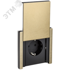 FORTE&PIANO Розетка 1-местная с заземлением с защитными шторками и крышкой винтовое крепление 16А IP44 FP621M металл шампань IEK
