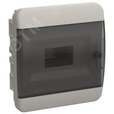 Корпус пластиковый встраиваемый на 8 модулей ЩРВ-П-8 IP41 TEKFOR черная прозрачная дверь