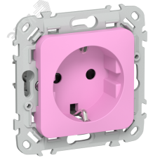FLITE Розетка с заземлением с защитными шторками безвинтовое крепление 16А РСш11-1-ФлПр пурпурный IEK