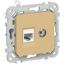FLITE Розетка 2-местная RJ45/TV категория 5Е UTP РКТВ5е-2-0-ФлШм шамуа IEK