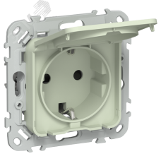FLITE Розетка с заземлением с защитными шторками и крышкой безвинтовое крепление 16А IP44 РСшкр11-1-44-ФлП панг IEK