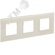 SKANDY Рамка 3-местная SK-F23B стекло беж. IEK
