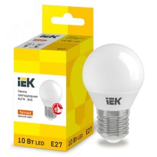 Лампа LED ALFA G45 шар 10Вт 230В 3000К E27