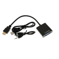 Переходник/ Переходник GoPower HDMI (m)-VGA (f) с питанием черный (1/200)