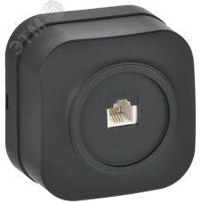 GLORY Розетка для открытой установки телефонная RJ11 РТ20-ХЧм черный матовый IEK