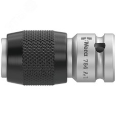 Переходник с быстрозажимным патроном для бит 1/4 C 6.3 хвостовик квадрат DR 1/4 30 мм. 784/A/1