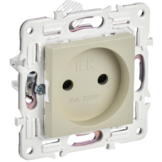 SKANDY Розетка без заземления с защитными шторками 10А SK-R01B бежевый IEK