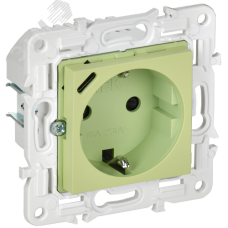 SKANDY Розетка с заземлением с защитными шторками 16А с USB C 18Вт SK-R17G мятный IEK