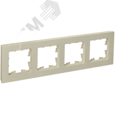 BRITE Рамка 4 поста РУ-4-Бр бежевый рифленый IEK