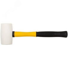 Киянка резиновая белая, фиберглассовая ручка 50 мм (340 гр)