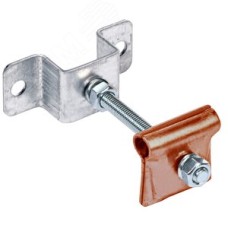 Держатель-зажим соединительный круглого проводника 6-12 мм опорный L 100 мм медь