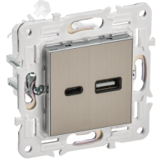 SKANDY Розетка USB A+C 3,1А SK-R14N никель IEK