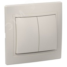 KVARTA Выключатель 2-клавишный 10А ВС10-2-0-ККм кремовый GENERICA